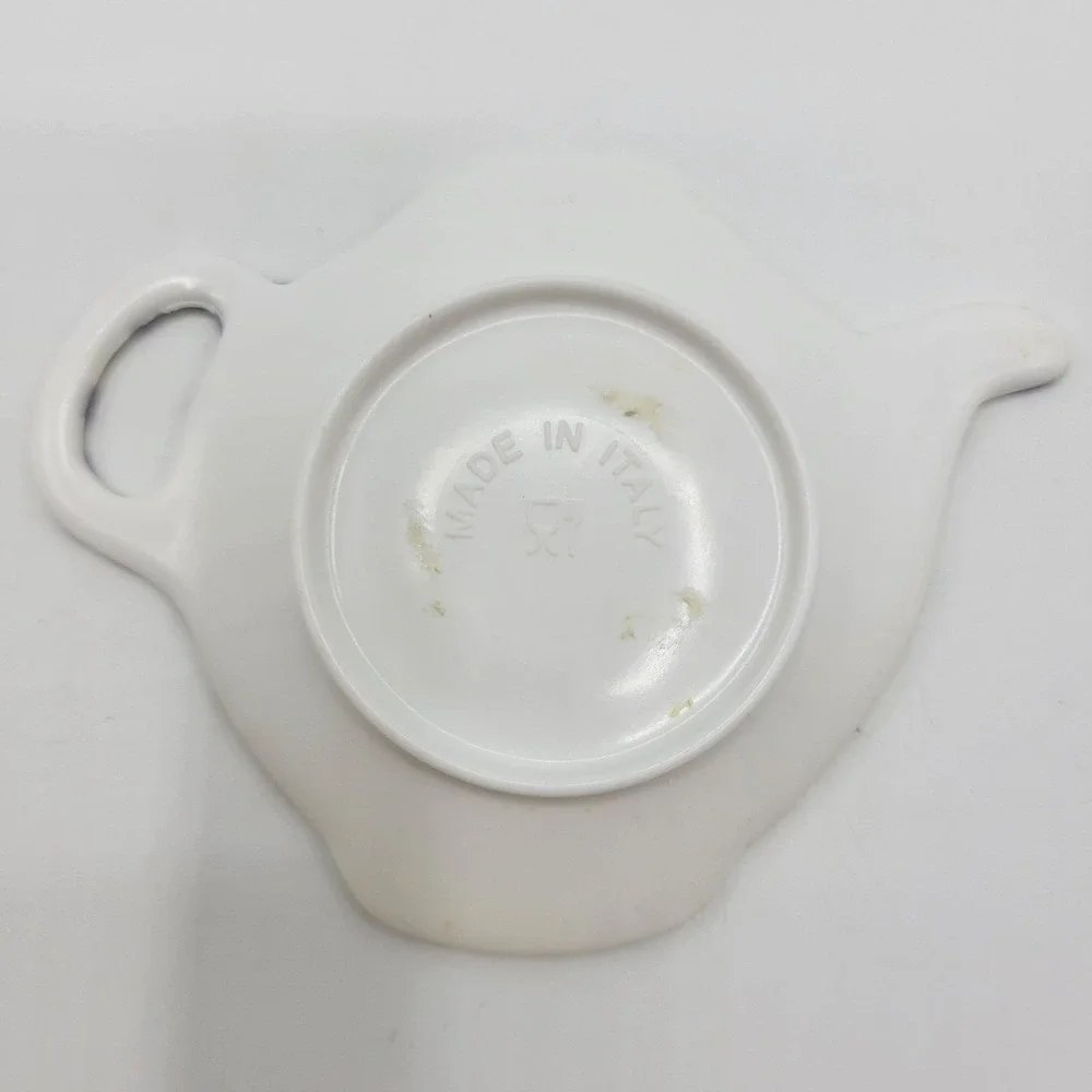 Vtg Fashion Hats Design Tea Bag Holder Rest Trinket Dish Made In Italy Melamine